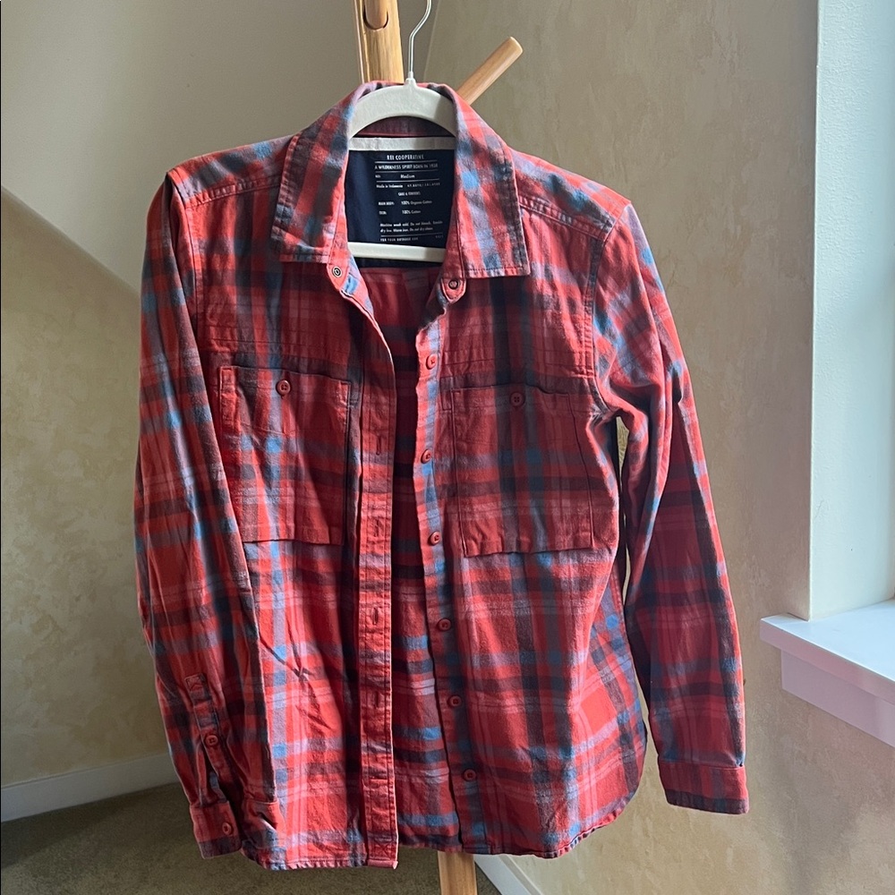 REI Red and Blue Plaid Button Down Shirt